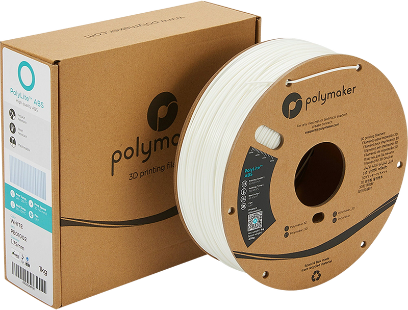 Polymaker – PolyLite ABS – White – 1.75 mm – 1 kg