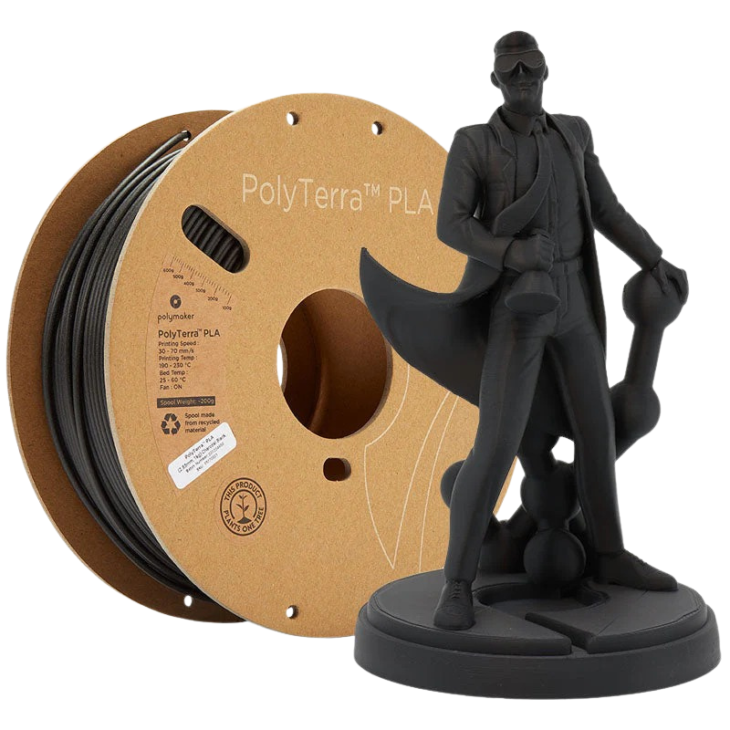 Polymaker – PolyTerra PLA – (Charcoal Black) – 1.75 mm – 1 kg