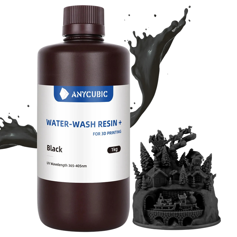 Anycubic Water Washable Resin+ – Zwart – 1 kg