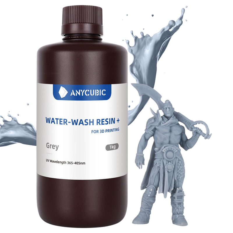 Anycubic Water Washable Resin+ – Grijs – 1 kg